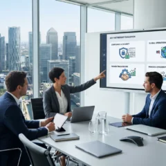 Professional header background with a laptop comparing AEO providers based on JSON-LD, FAQ optimization, and performance data. - Top Rated Web Design - Web Clinic Online