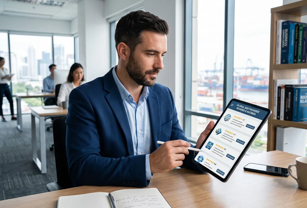 Professional office setting with an AEO trophy and a five-star rating. - Top Rated Web Design - Web Clinic Online
